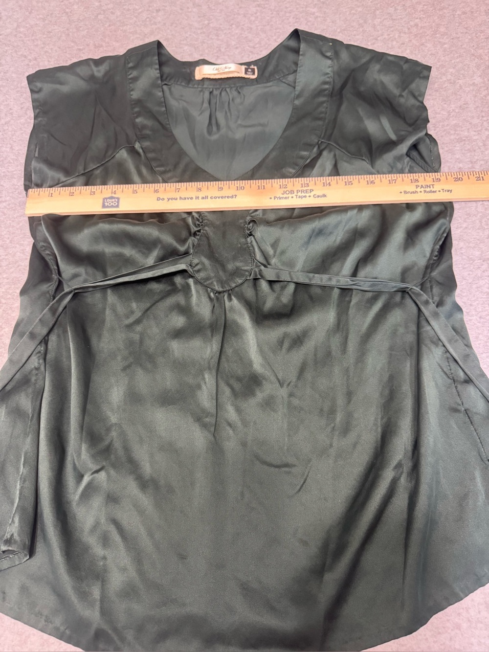 Old Navy Vintage Silk Y2K Empire Waistline Emerald Green Fairy Blouse XL - Picture 8 of 13